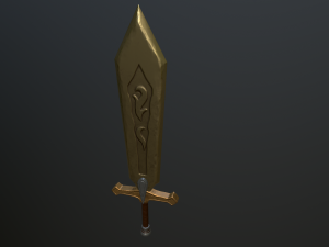 low poly game sword Model 3D
