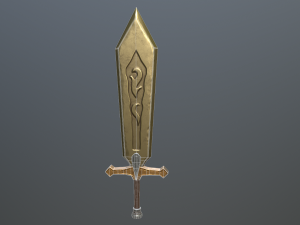 low poly game sword Model 3D