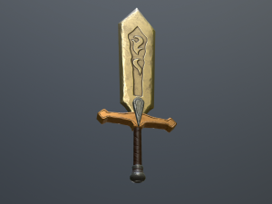 low poly game sword Model 3D