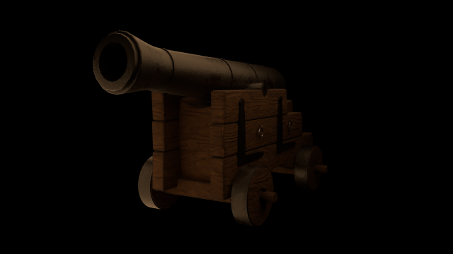 Old cannon 3D Model .c4d .max .obj .3ds .fbx .stl .blend 