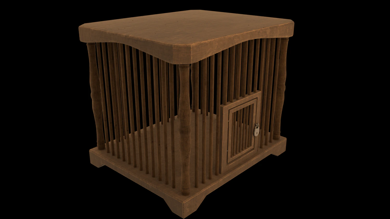 Jaula de madera vieja Modelo 3D .c4d .max .obj .3ds .fbx .stl .blend