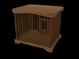 Old wooden cage Modelo 3D