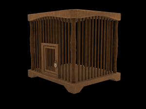 Old wooden cage Modelo 3D