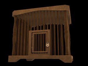 Jaula de madera vieja Modelo 3D