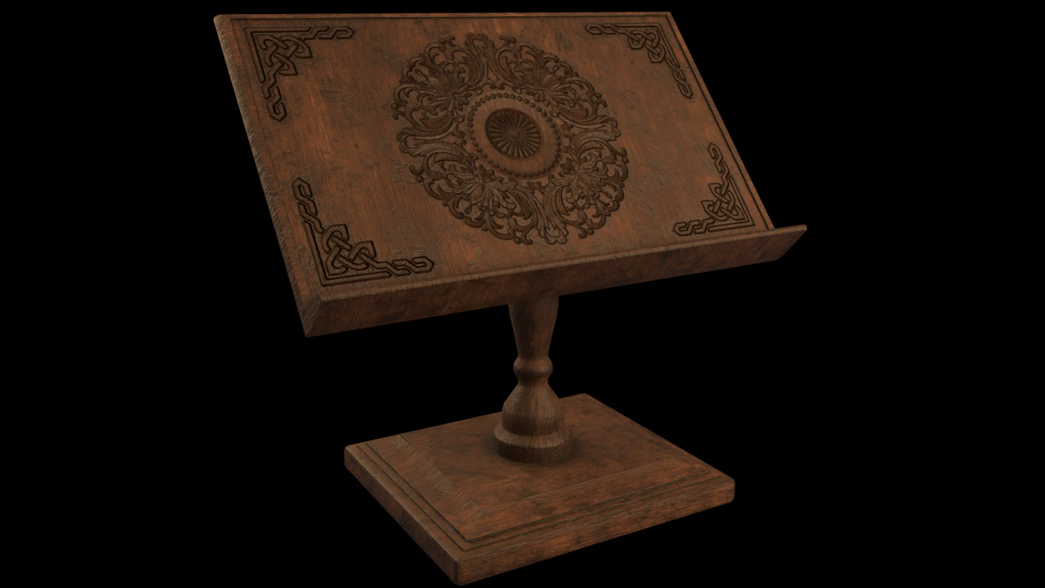 Book Stand 3D Model .c4d .max .obj .3ds .fbx .stl .blend