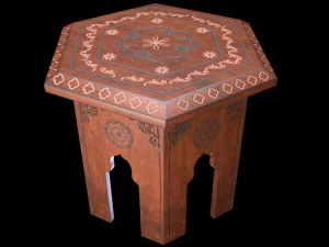 Arabic side table 3D Model
