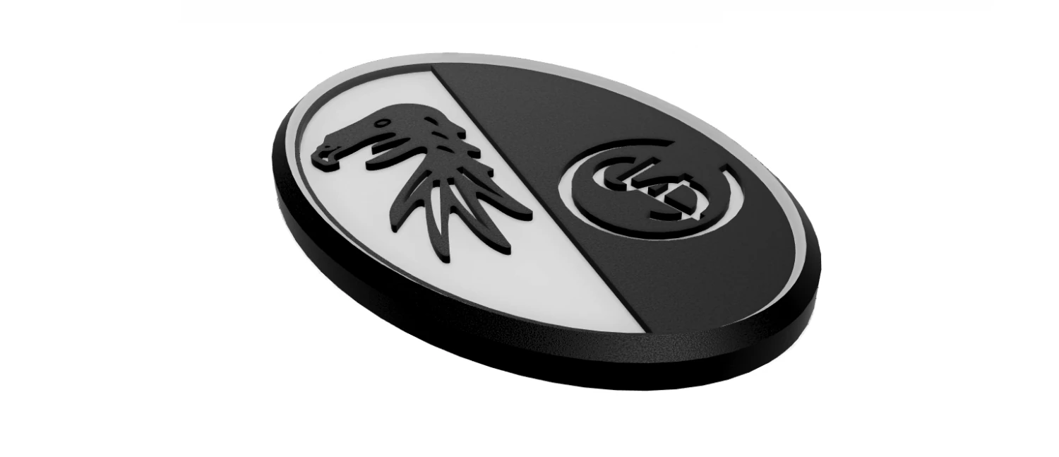 SC Freiburg Wall Emblem 3D Print Model .c4d .max .obj .3ds .fbx .stl .blend 