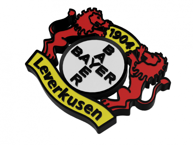 Bayer 04 Leverkusen Wall Emblem 3D प्रिंट मॉडल .c4d .max .obj .3ds .fbx .stl .blend