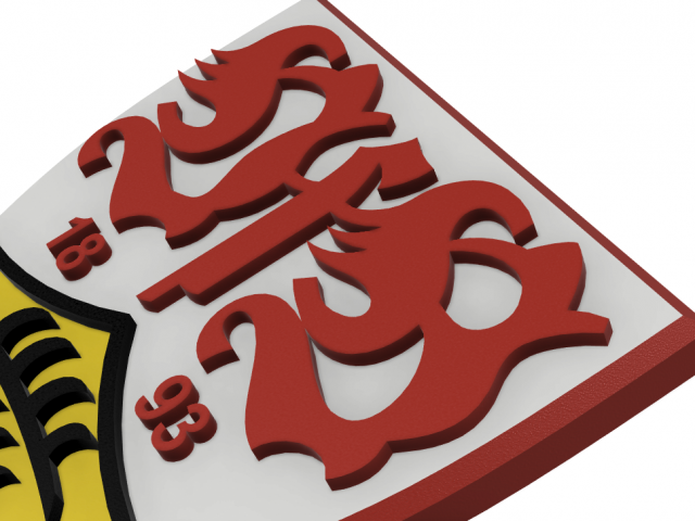 Signs 3DExport in Model Print Stuttgart Emblem 3D VFB and Wall Logos