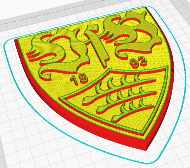 Emblem Signs Model in Wall 3D VFB Print and 3DExport Stuttgart Logos