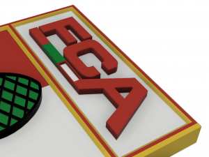 FC Augsburg Wall Emblem Model Cetak 3D