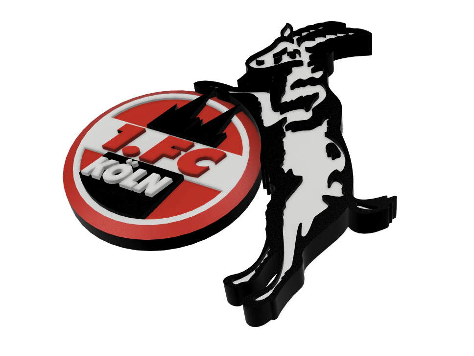 1 FC Koln Wall Emblem 3D Print Model .c4d .max .obj .3ds .fbx .stl .blend 