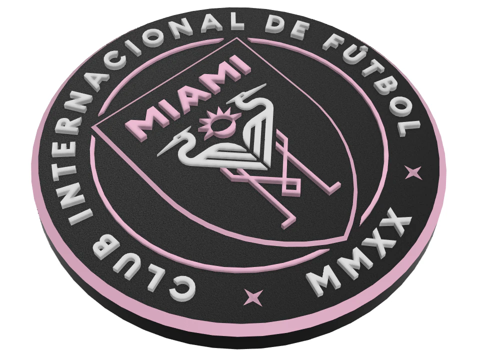 Inter Miami CF Wall Emblem 3D Print Model .c4d .max .obj .3ds .fbx .stl .blend 