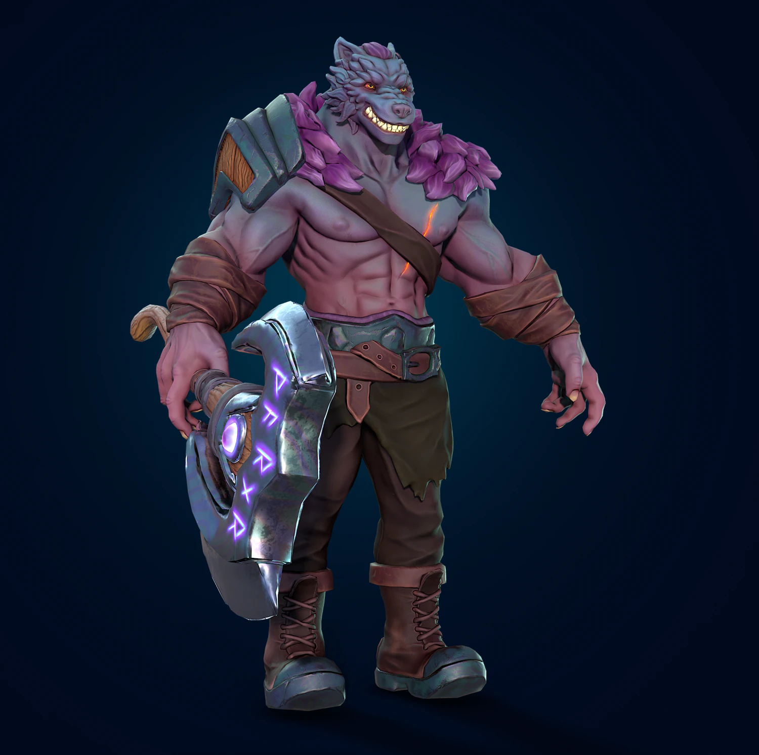 werewolf wolf sword - for games 3D Model .c4d .max .obj .3ds .fbx .stl .blend