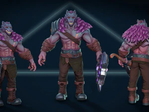 werewolf wolf sword - for games 3D Model