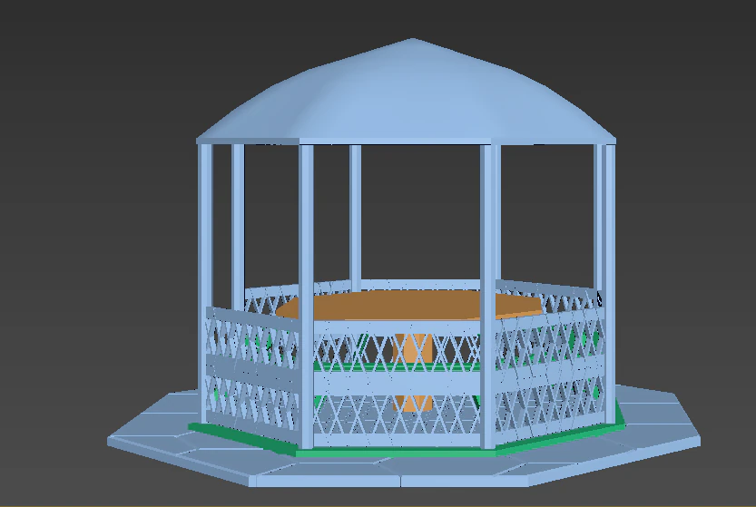 凉亭 3D 模型 .c4d .max .obj .3ds .fbx .stl .blend 