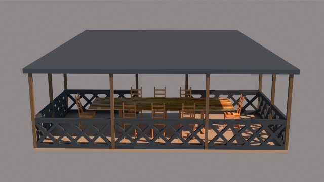 gazebo Modello 3D .c4d .max .obj .3ds .fbx .stl .blend 