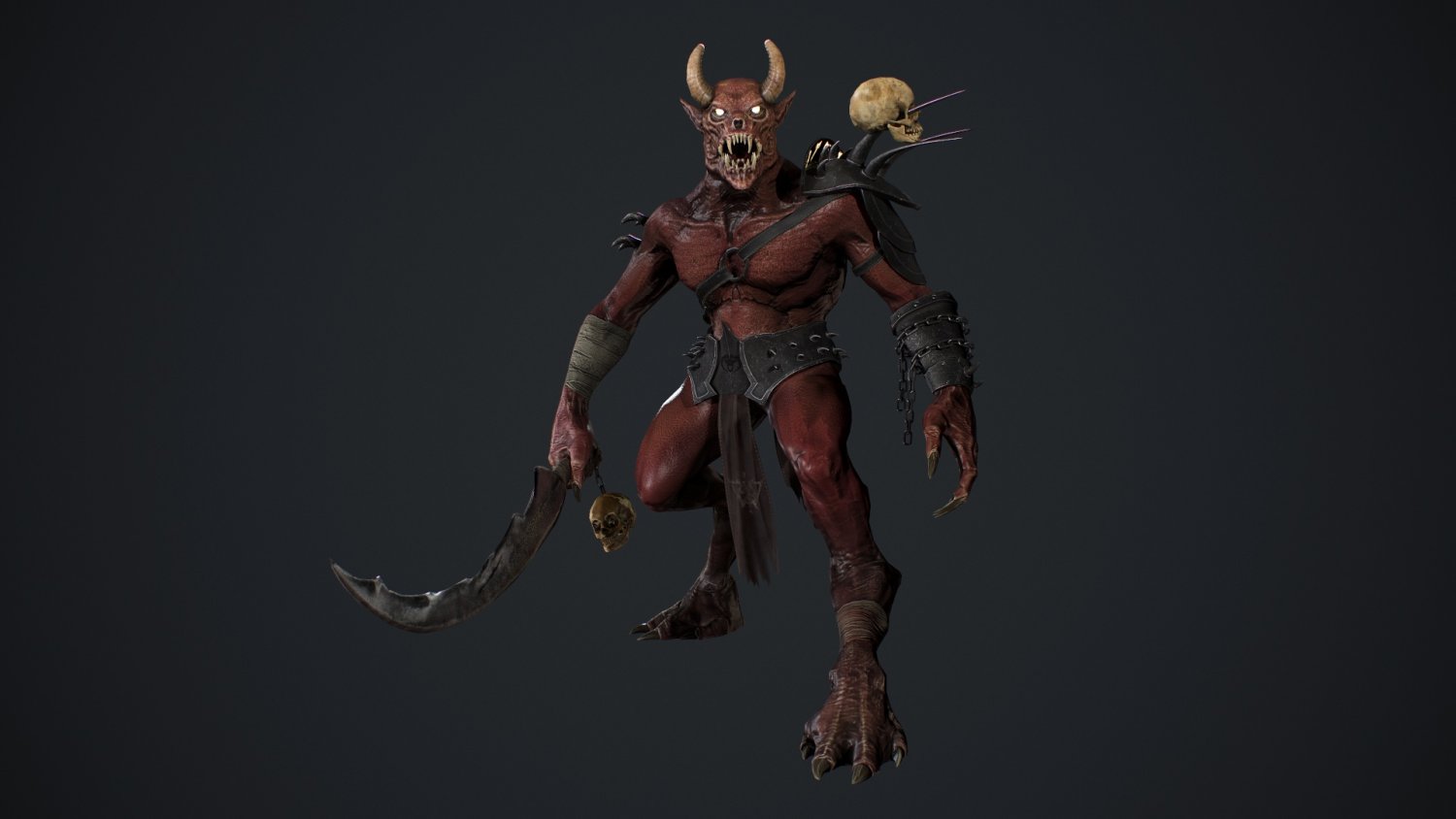 Демон модель. Demon 3d model.