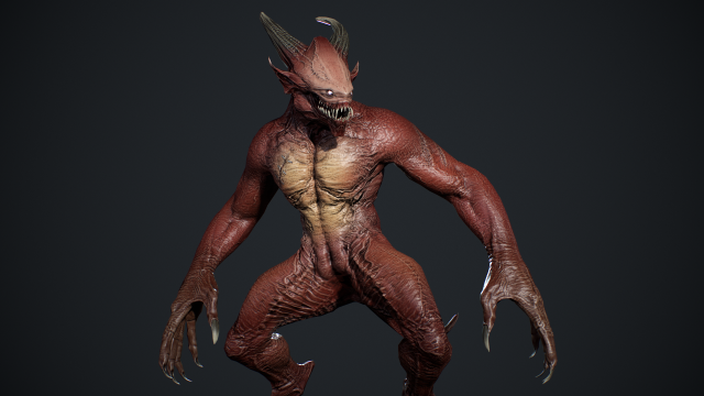 Demon Character 4 3D Model .c4d .max .obj .3ds .fbx .stl .blend 