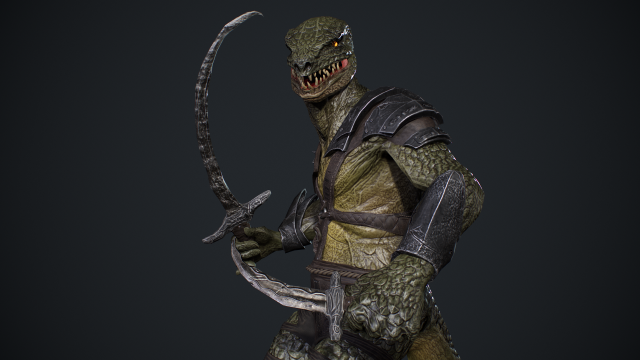 Lizardman Rogue Model 3D .c4d .max .obj .3ds .fbx .stl .blend 