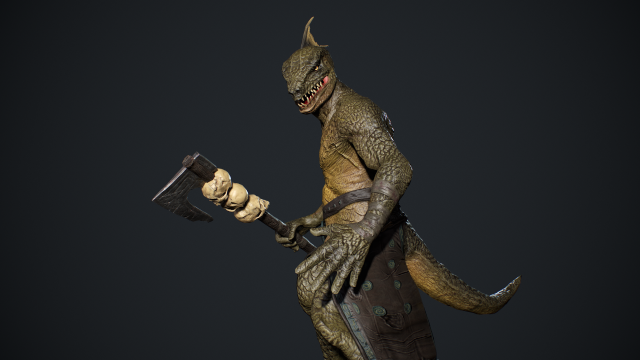 Lizardman Barbarian 3D 模型 .c4d .max .obj .3ds .fbx .stl .blend 