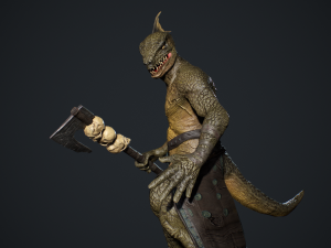 Lizardman Barbarian 3D Model