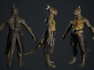 Lizardman Barbarian 3D Model