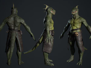 Lizardman Barbarian 3D Model