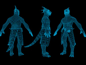 Lizardman Barbarian 3D Model