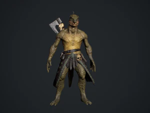 Lizardman Barbarian 3D Model