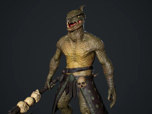 Lizardman Barbarian 3D Model