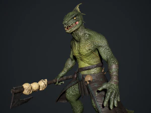 Lizardman Barbarian 3D Model