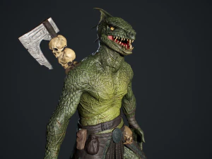 Lizardman Barbarian 3D Model