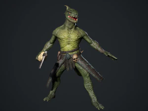 Lizardman Barbarian 3D Model