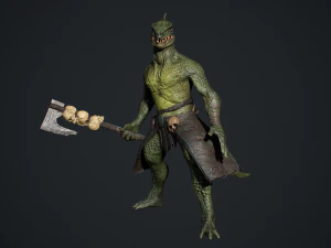 Lizardman Barbarian 3D Model