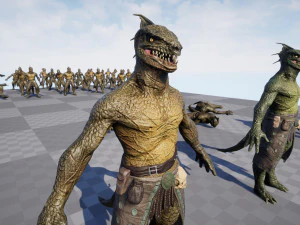 Lizardman Barbarian 3D Model