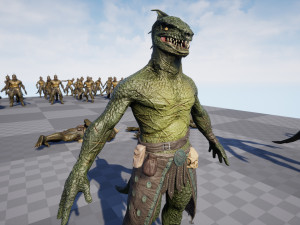 Lizardman Barbarian 3D 模型