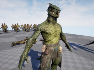 Lizardman Barbarian 3D Model