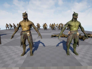 Lizardman Barbarian 3D Model