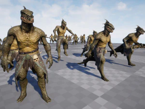 Lizardman Barbarian 3D Model