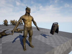 Lizardman Barbarian 3D Model