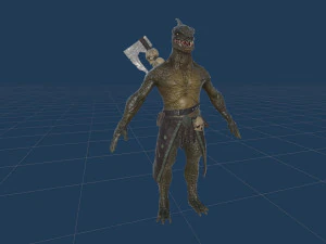 Lizardman Barbarian 3D Model