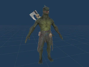 Lizardman Barbarian 3D Model