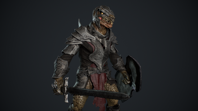 Lizardman Knight 3D 模型 .c4d .max .obj .3ds .fbx .stl .blend 