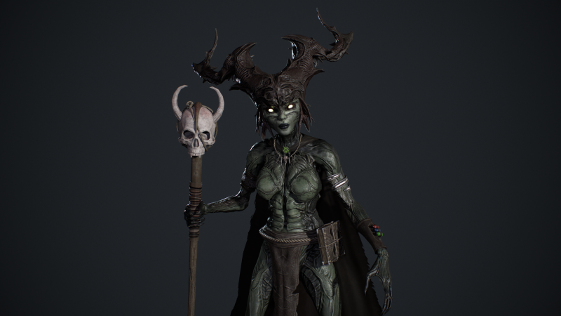 Forest Witch 3D 모델 .c4d .max .obj .3ds .fbx .stl .blend 