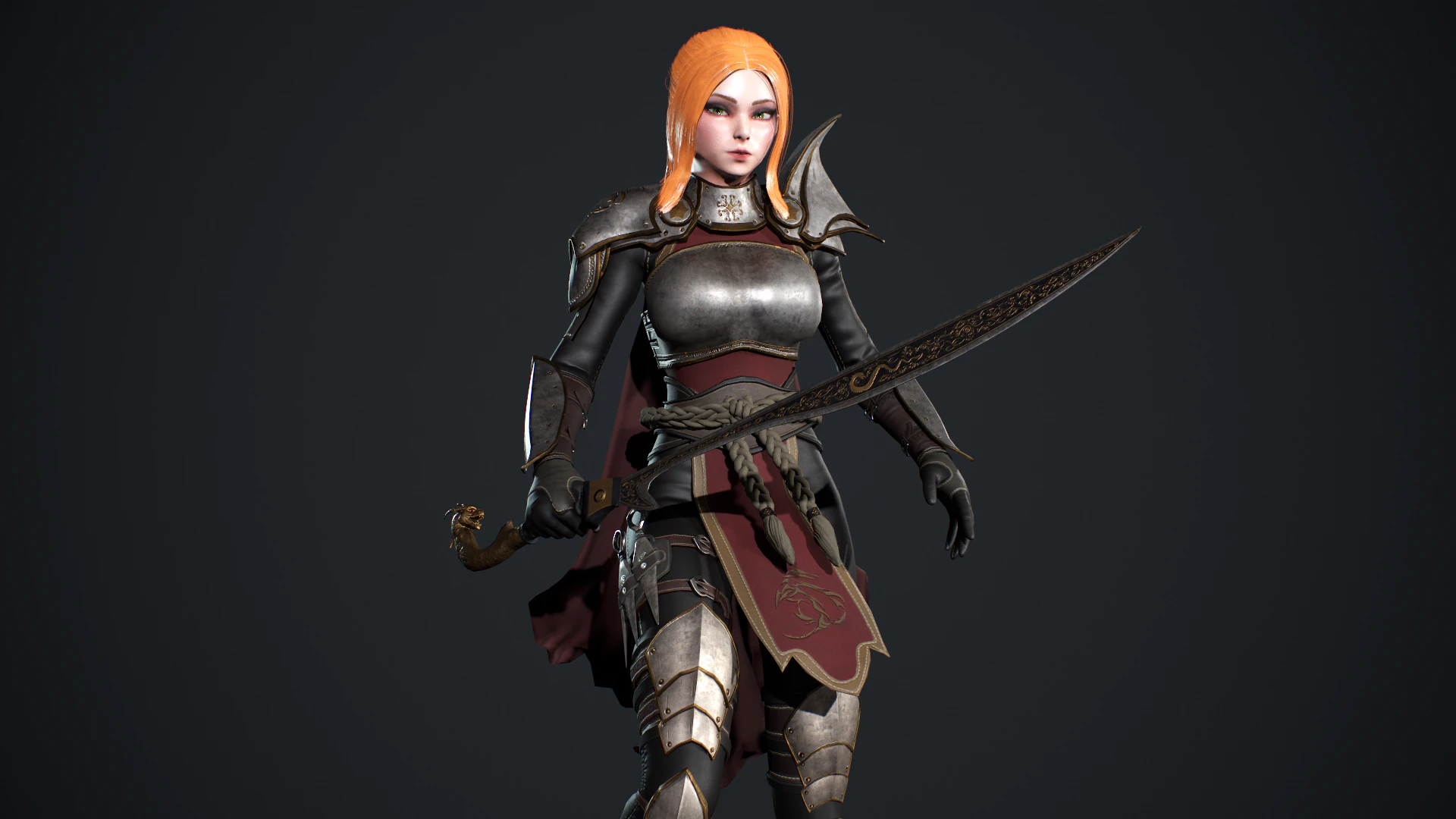 Fantasy Girl 3D Model .c4d .max .obj .3ds .fbx .stl .blend 