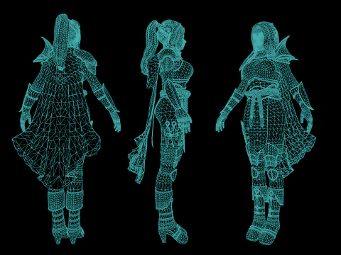 Fantasy Girl 3D Model