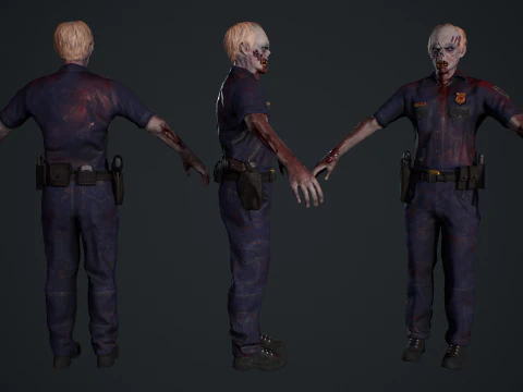 Zombie Cop 3D Model