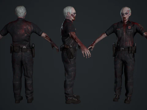 Zombie Cop 3D Model
