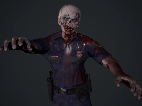 Zombie Cop 3D Model